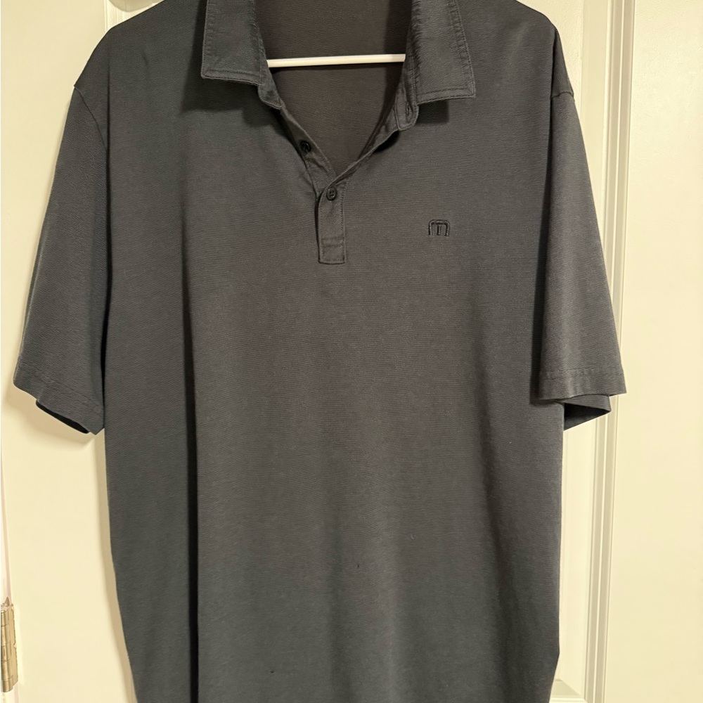 TravisMathew Men's Black Polo Shirt